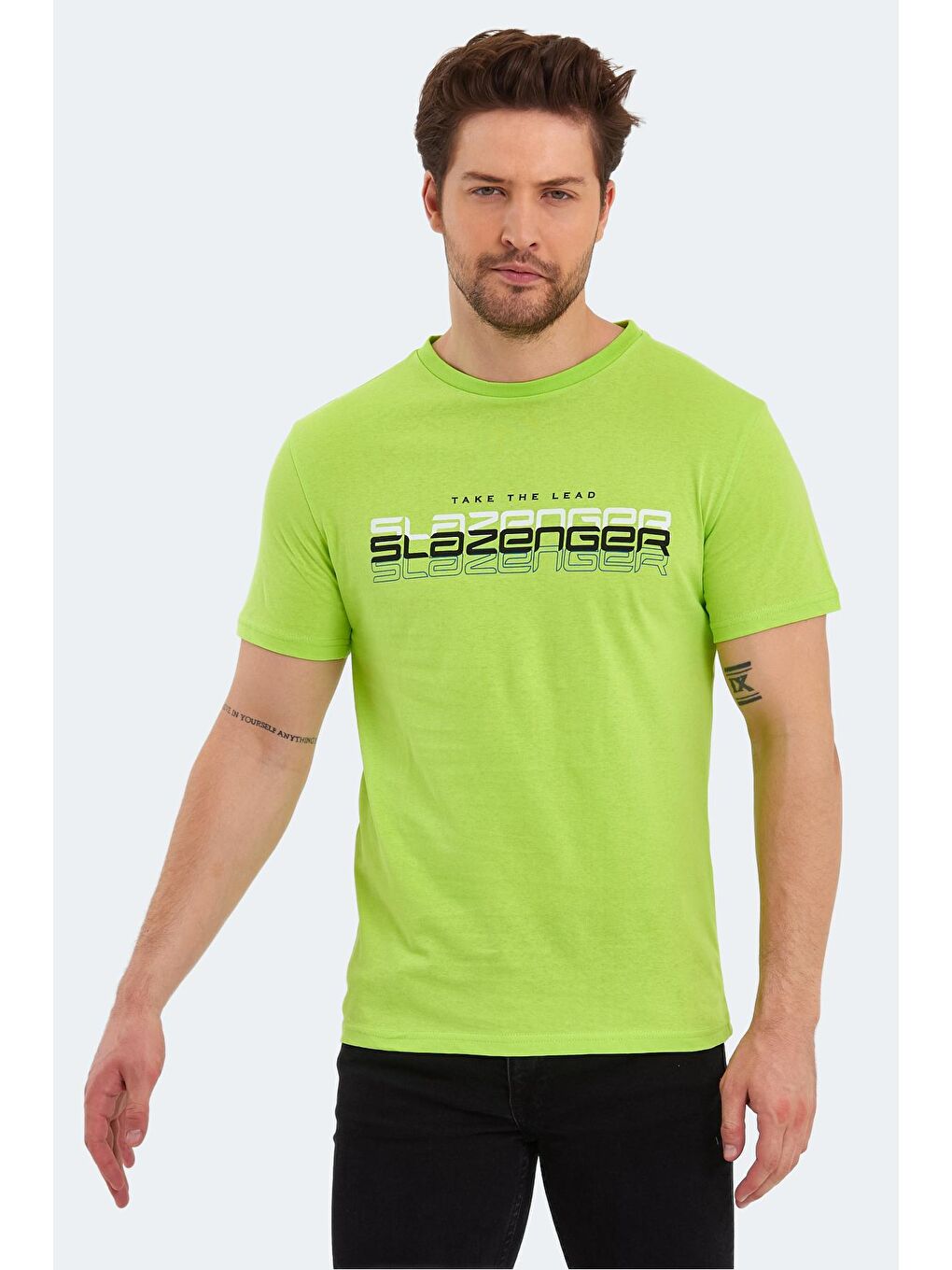 SLAZENGER Limon Sarısı PALLU Erkek T-Shirt Limon