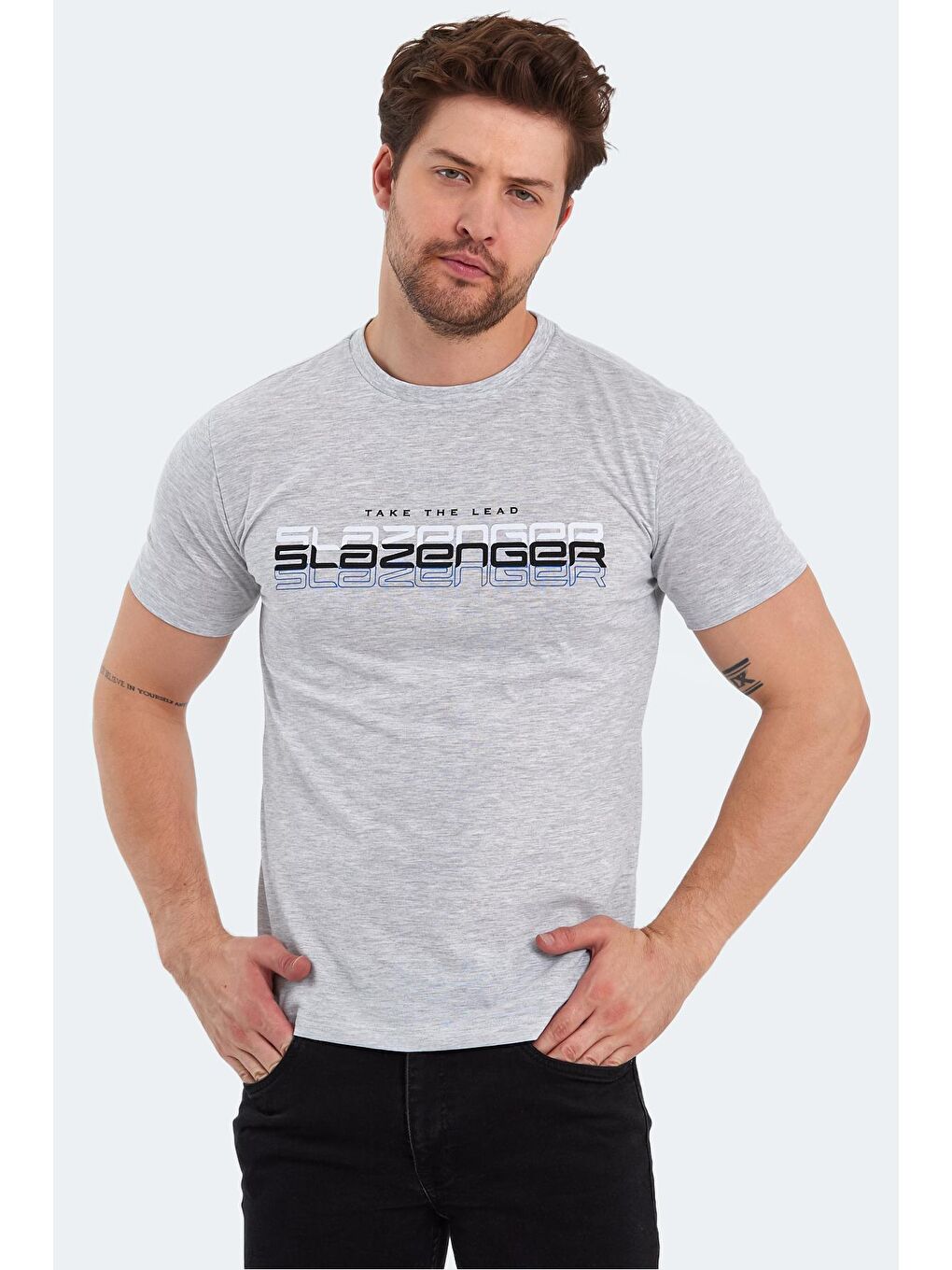 SLAZENGER Ekru PALLU Erkek T-Shirt Ekru