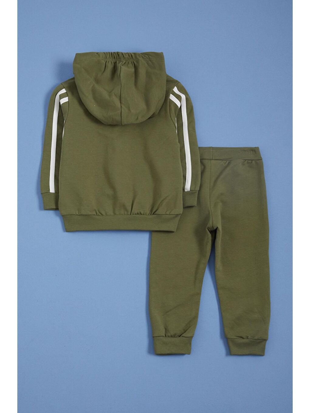 Yeşil Kapüşonlu Hırkalı Fermuarlı Erkek Bebek Takımı 16146-2