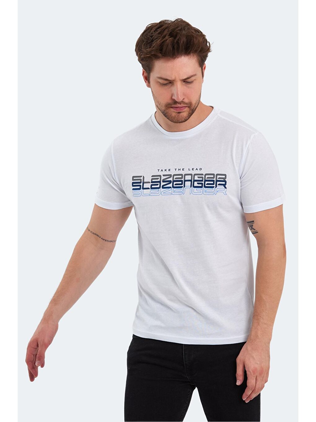 SLAZENGER Beyaz PALLU Erkek T-Shirt Beyaz - 3