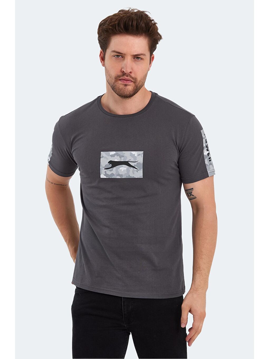 SLAZENGER Koyu Gri PADERAU Erkek T-Shirt Koyu Gri