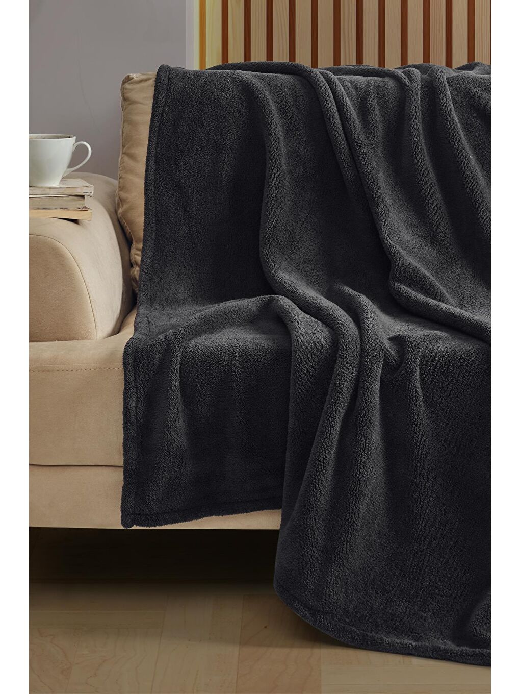 Antrasit Plush | Wellsoft Tv Battaniyesi 110x170 cm-1