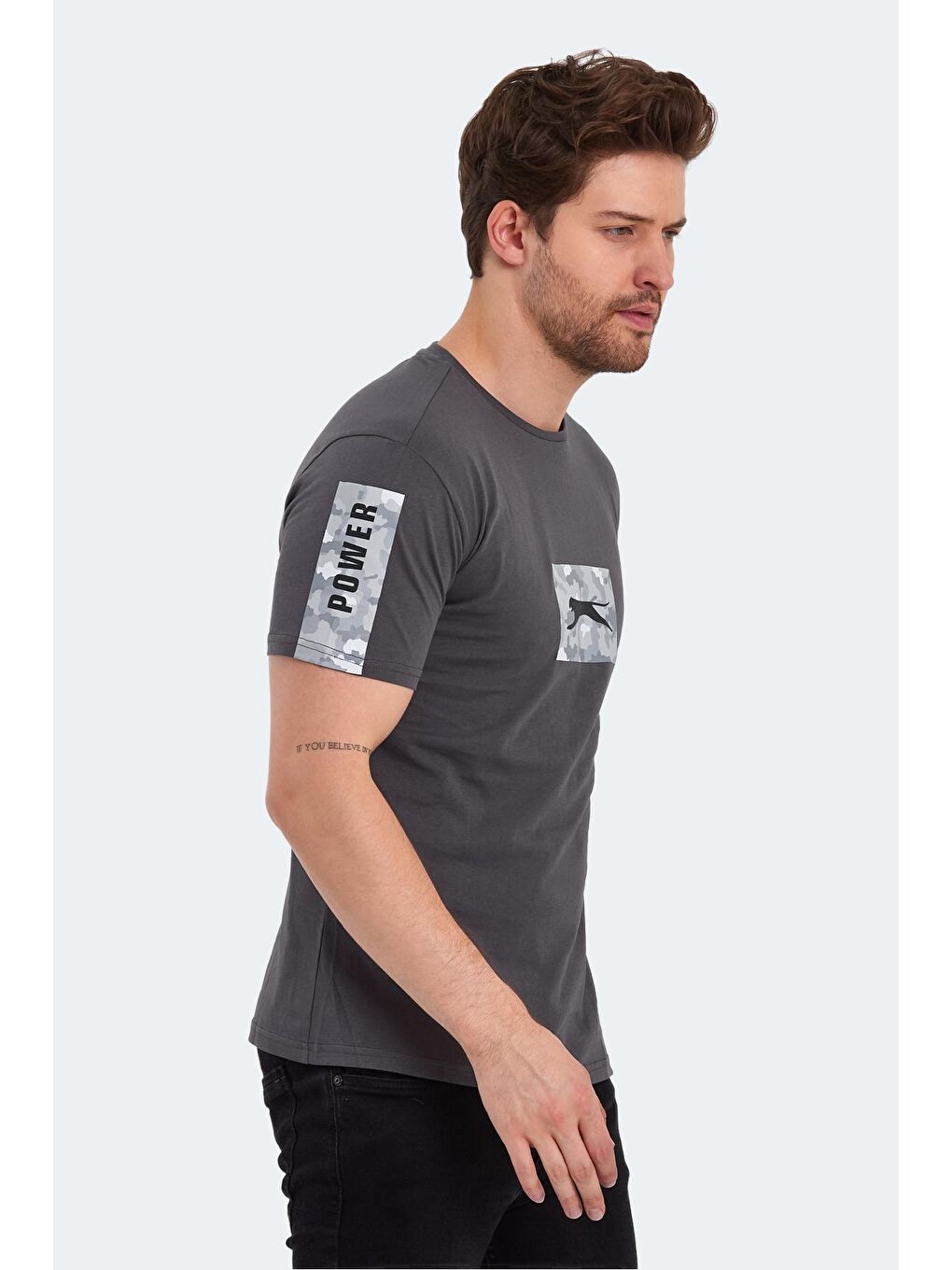 PADERAU Erkek Tişört Koyu Gri-3