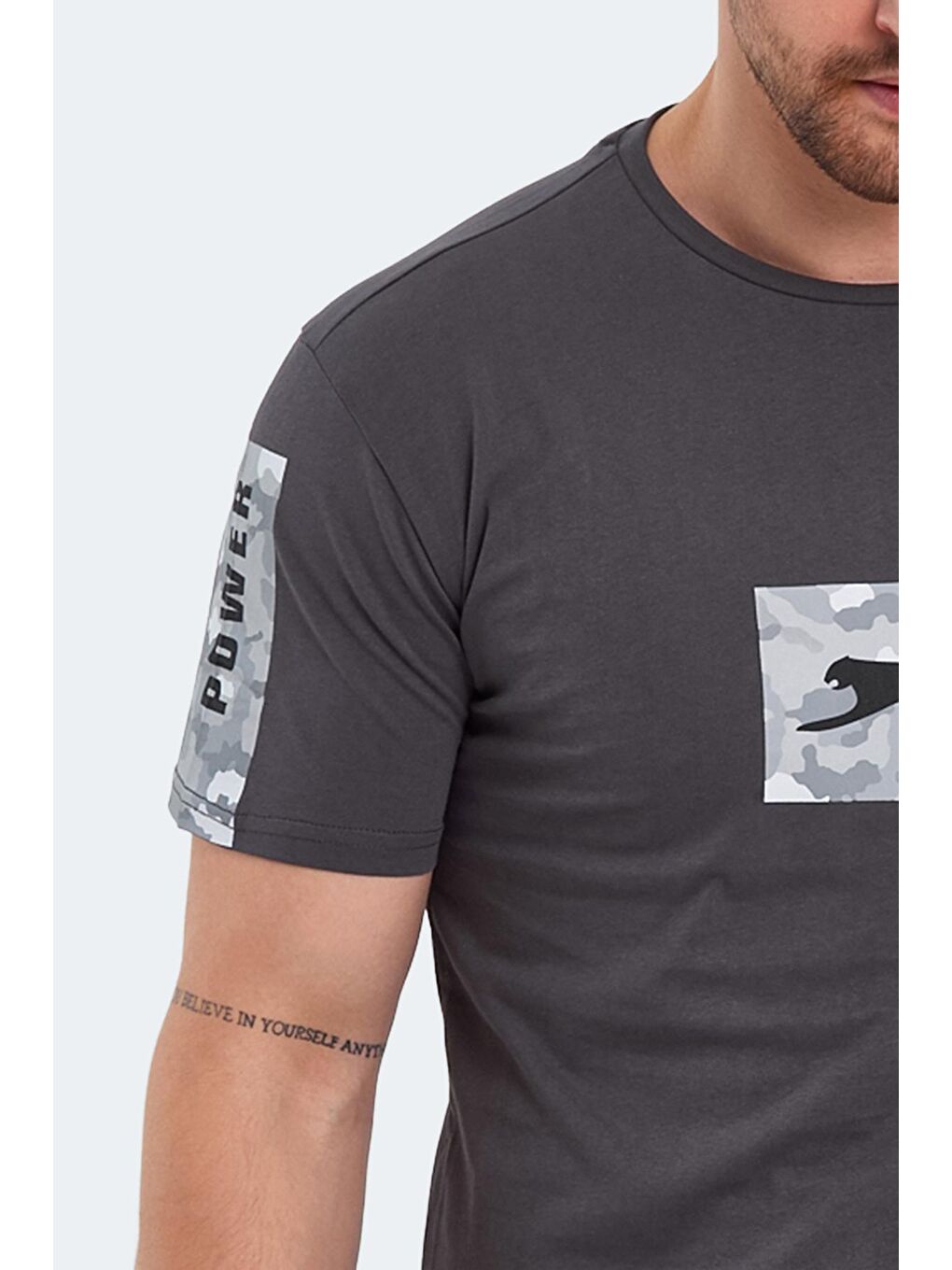 PADERAU Erkek Tişört Koyu Gri-4