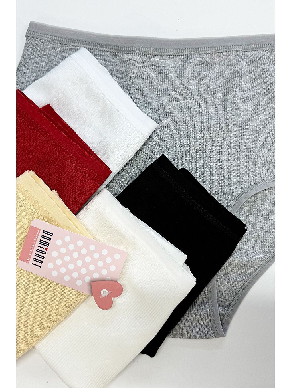 Karışık Yüksel Bel Ribana %100 Pamuk Kadın Külot 6'lı Paket-1