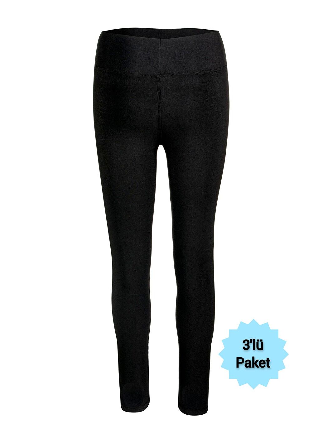 3'lü Kadın Siyah Modal Uzun Tayt