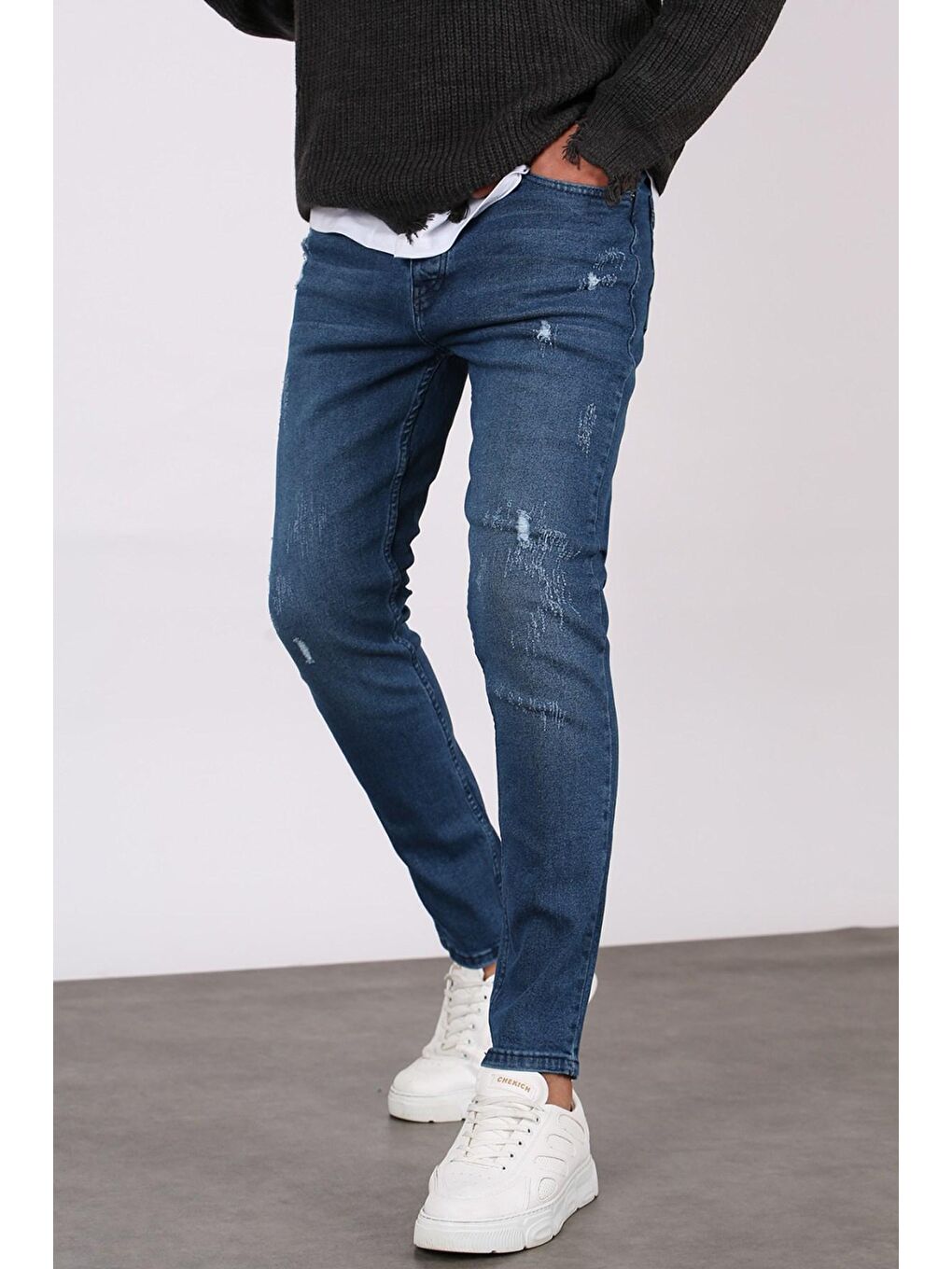 Skinny Fit Lacivert Erkek Jean 5712-3