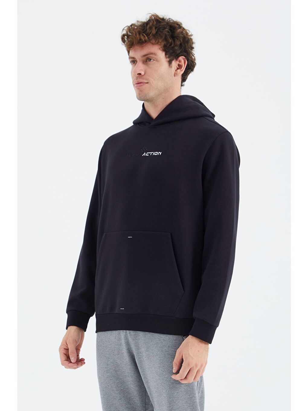 TOMMYLIFE Lacivert Kapüşonlu Kanguru Cep Detaylı Rahat Kalıp Erkek Sweatshirt - 88280 - 4