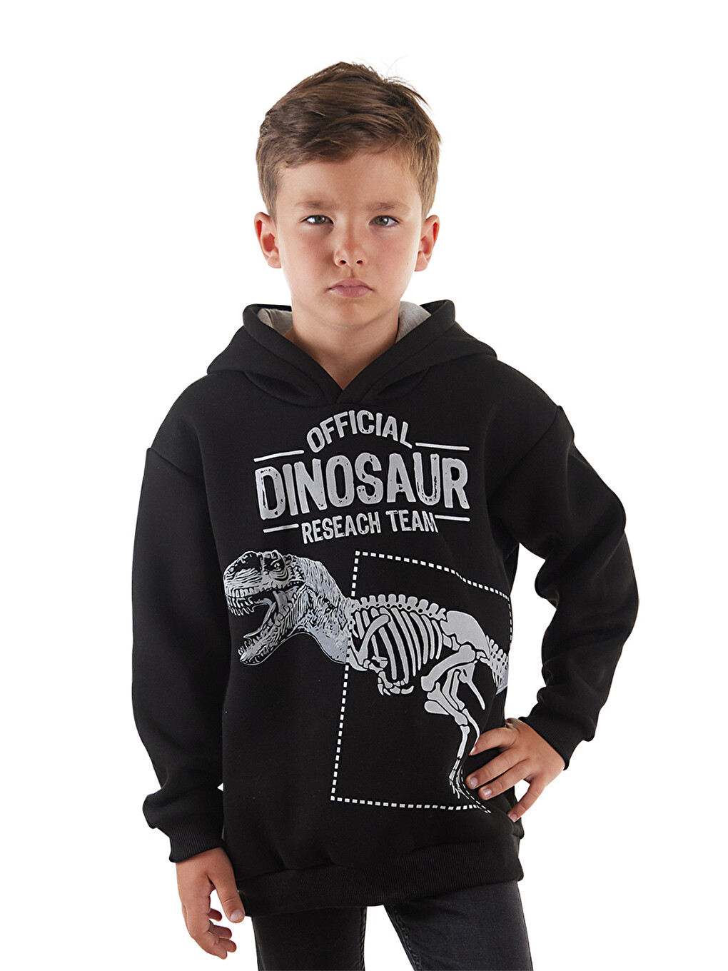 Siyah Dino Research Erkek Çocuk Sweatshirt-4