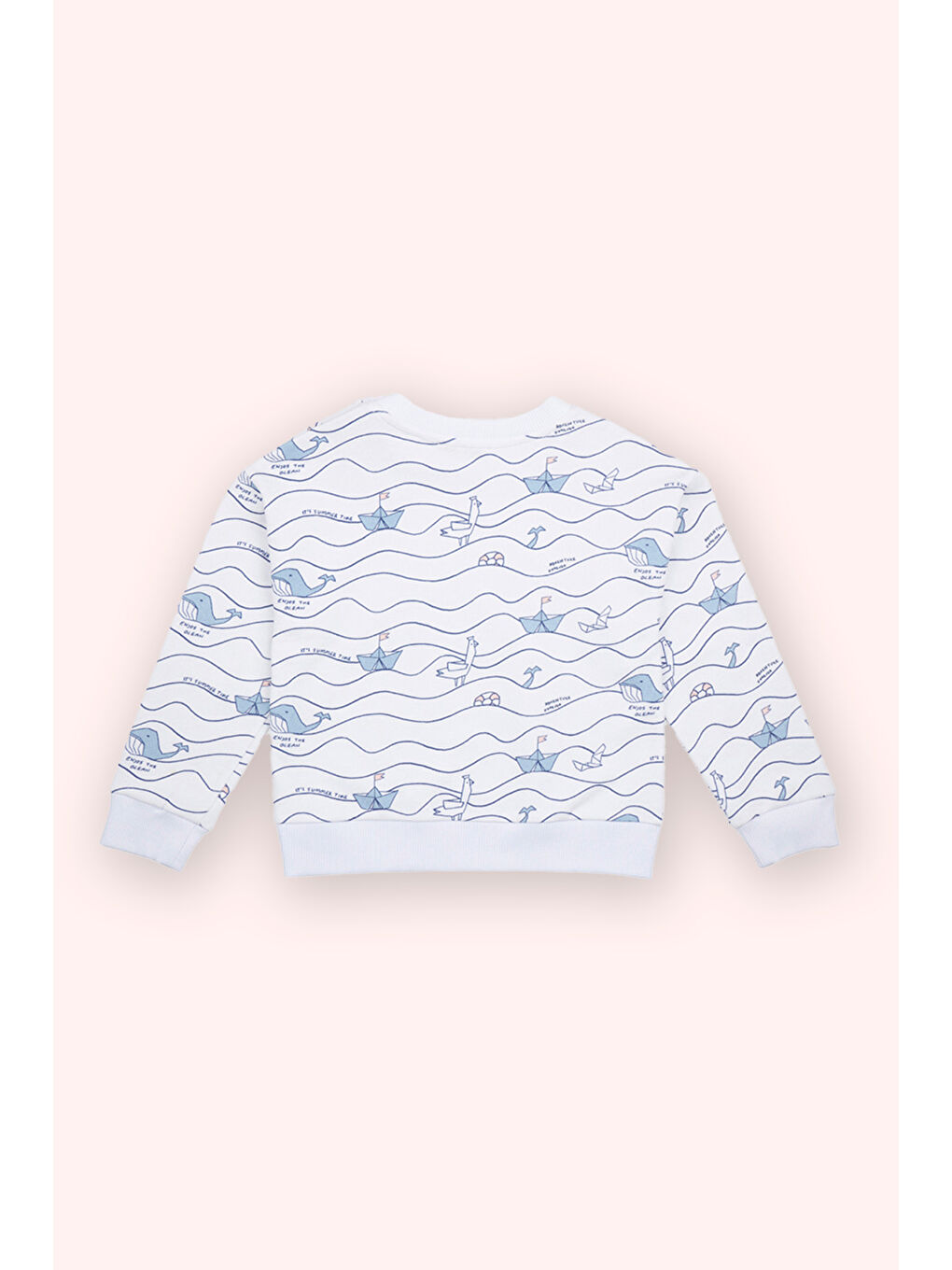 Erkek Bebek Baskı Detaylı Beyaz Sweatshirt-3