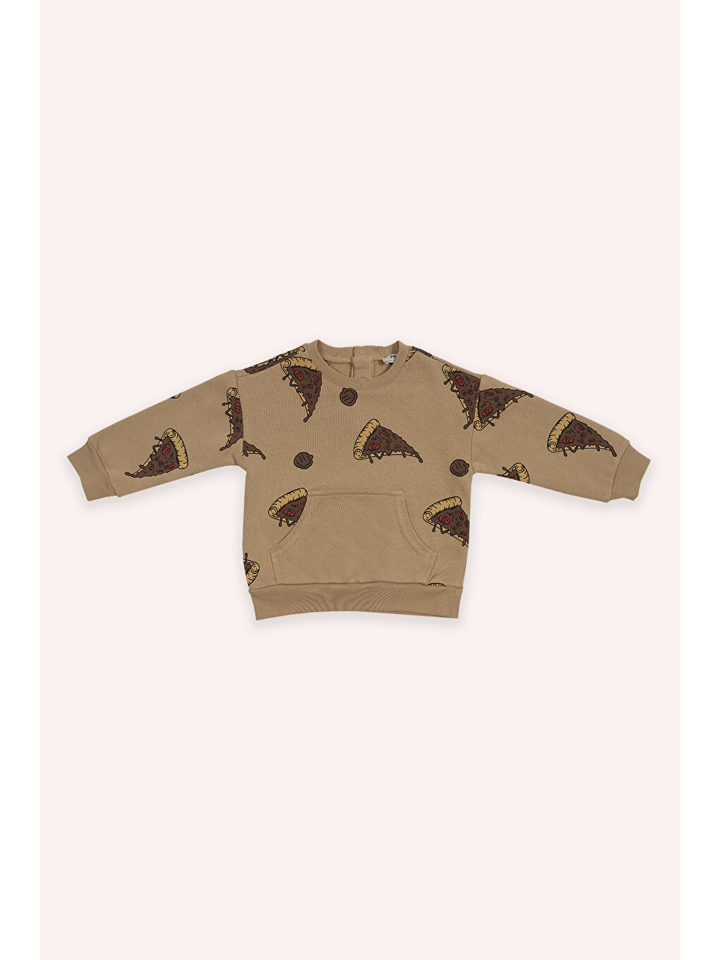 Erkek Bebek Baskılı 2'li Bej Takım-1