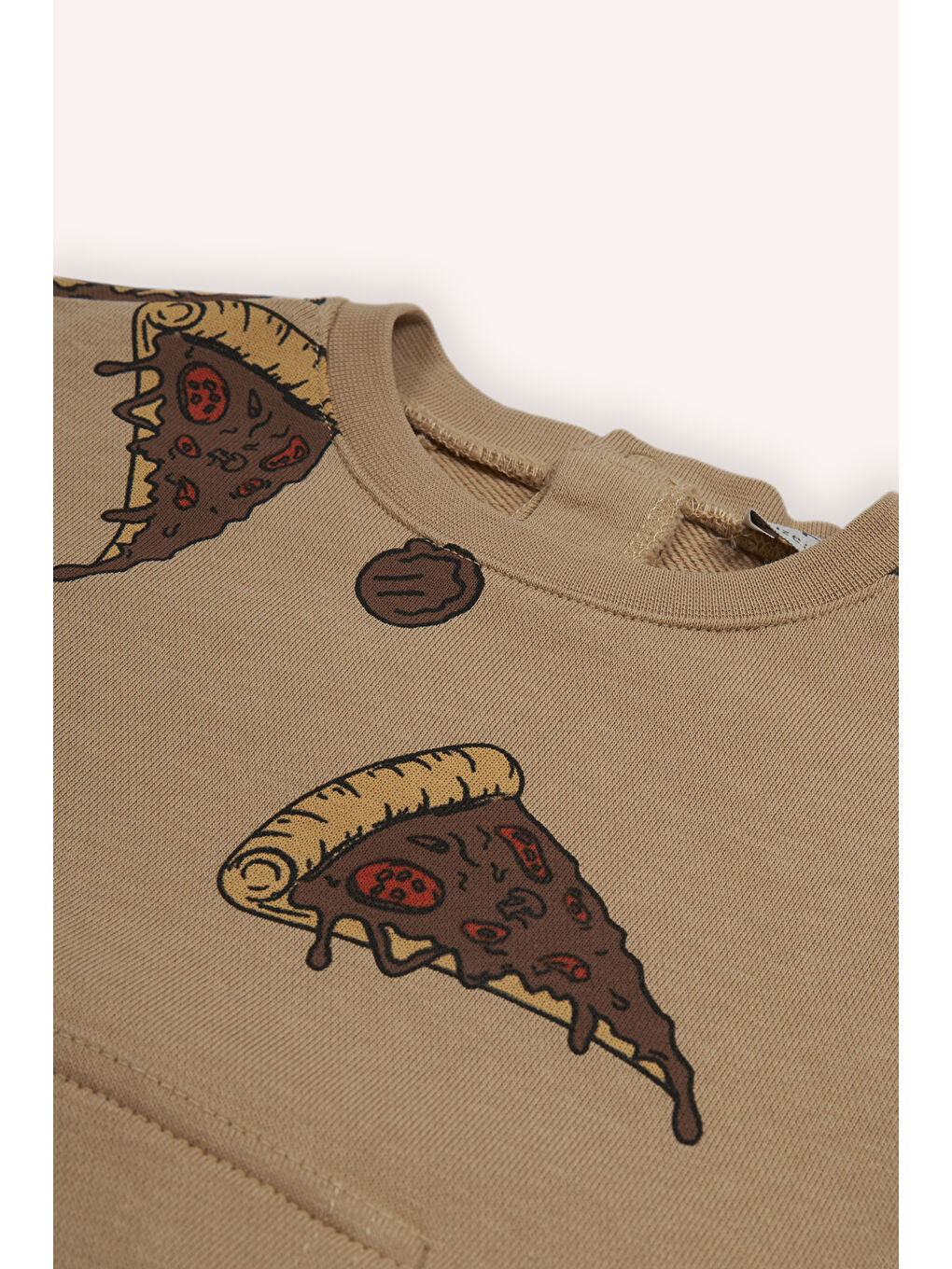 Erkek Bebek Baskılı 2'li Bej Takım-2