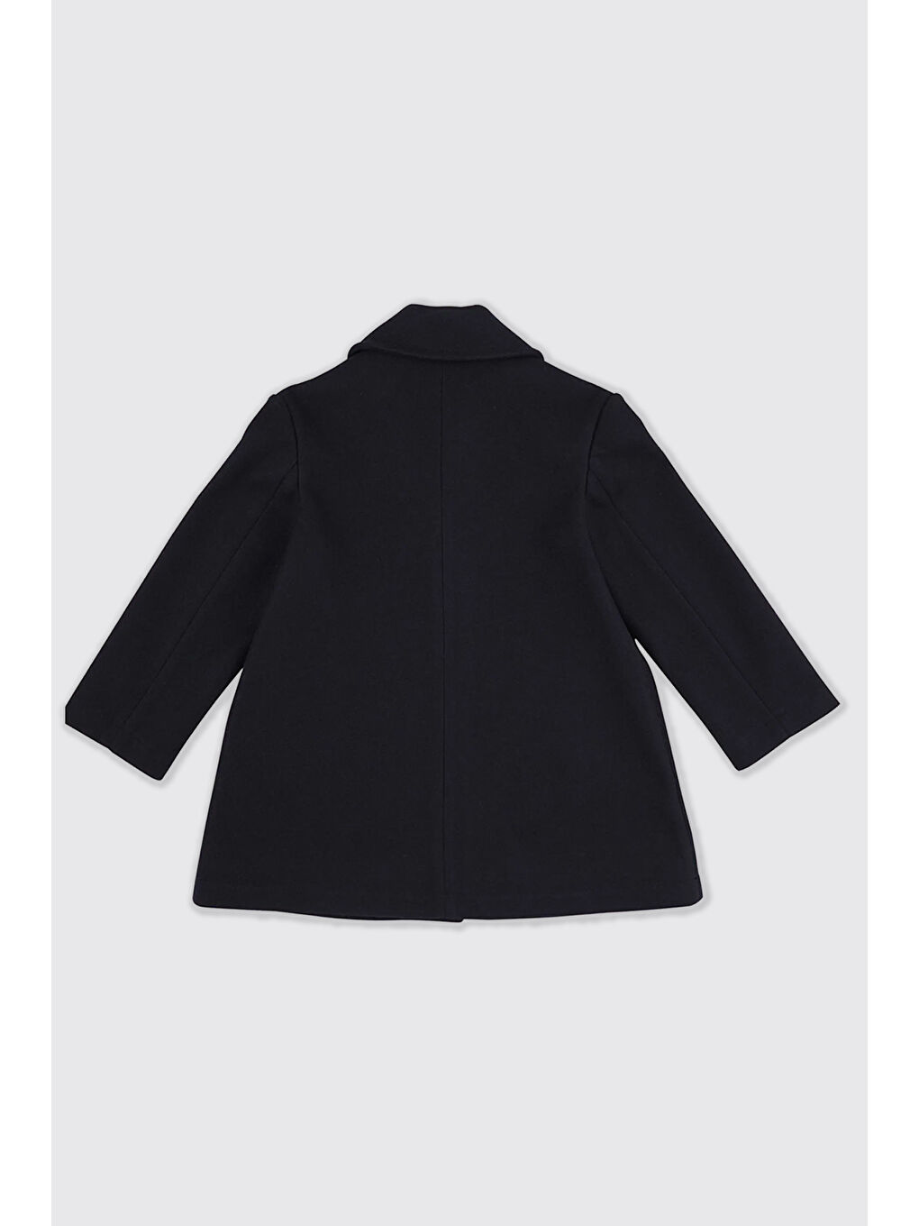 Kız Çocuk Düğmeli Lacivert Kaban-3