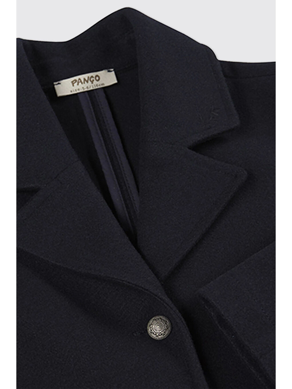 Kız Çocuk Düğmeli Lacivert Kaban-4