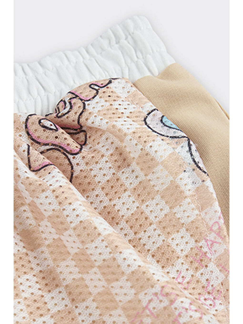 Pembe Kız Çocuk File Detaylı Somon Şort Etek-2