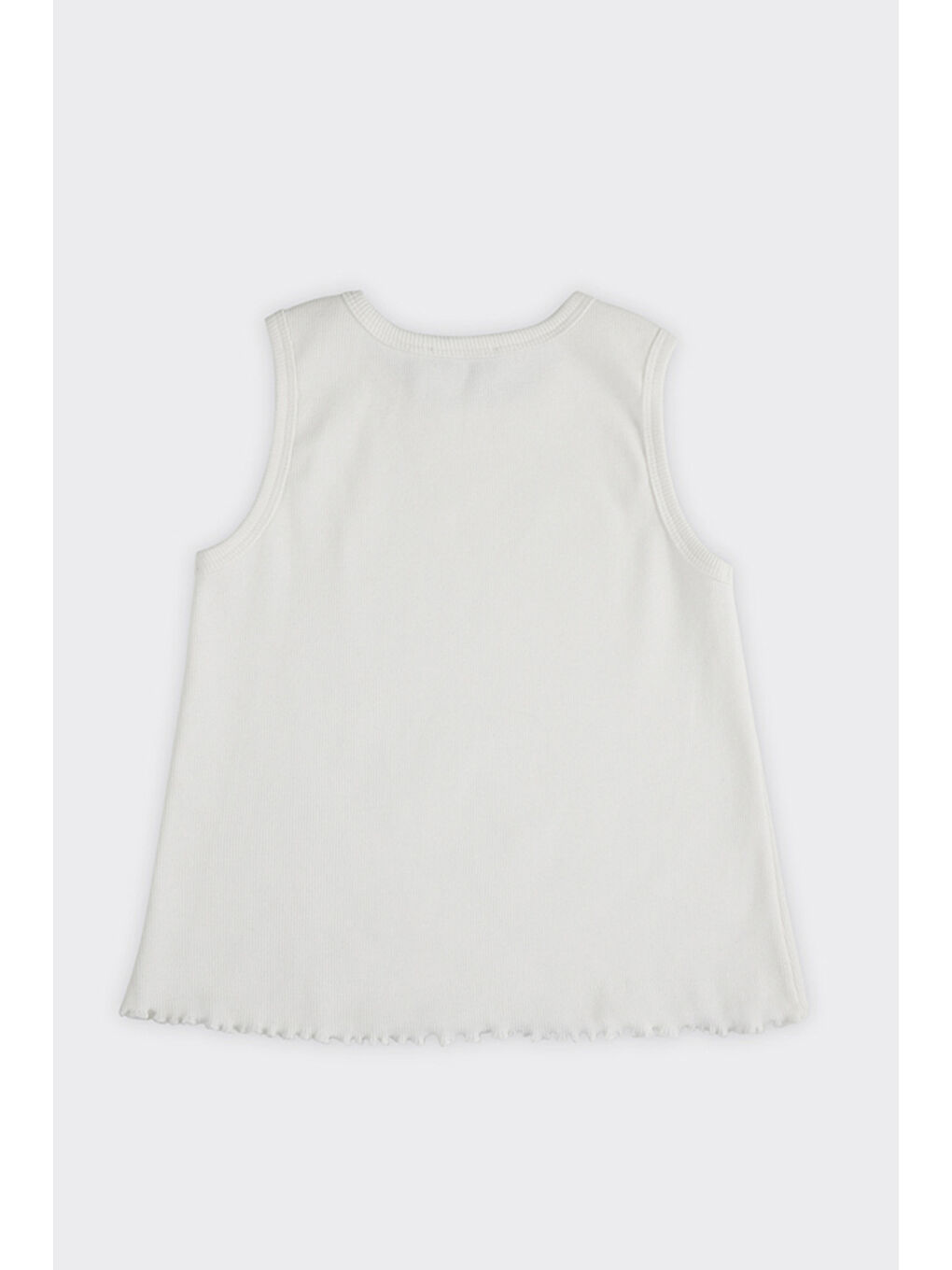 Kız Çocuk Metal Aksesuarlı Ekru Atlet-1