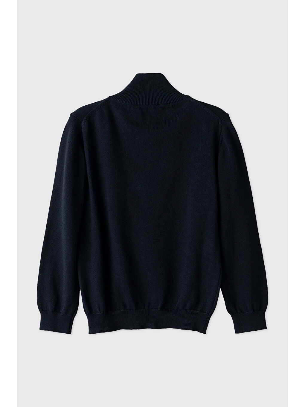 Erkek Çocuk Dik Yakalı Yarım Fermuarlı Lacivert Triko-3