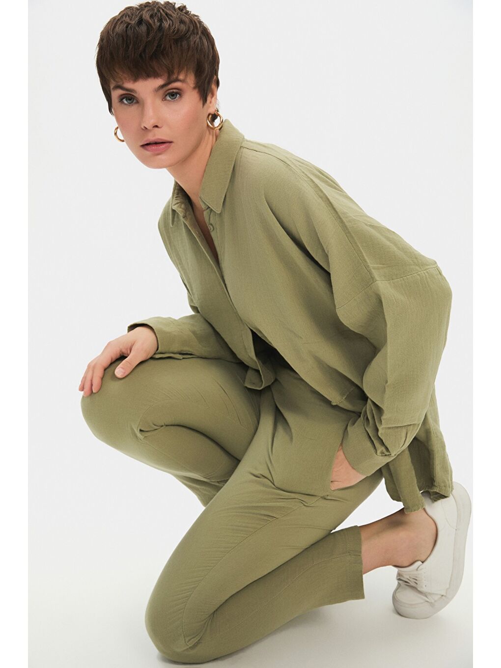 Haki Gömlek Pantolon Takım-4