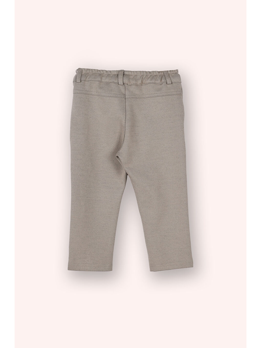 Bej Erkek Bebek Beli Lastikli Yumaşak Dokulu Cepli Örme Taş Pantolon-2