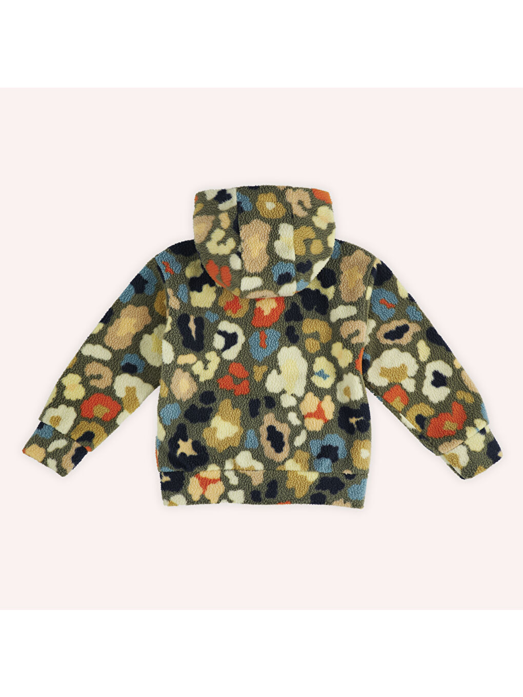 Kız Çocuk Desenli Fermuarlı Yeşil Pelüş Ceket-3