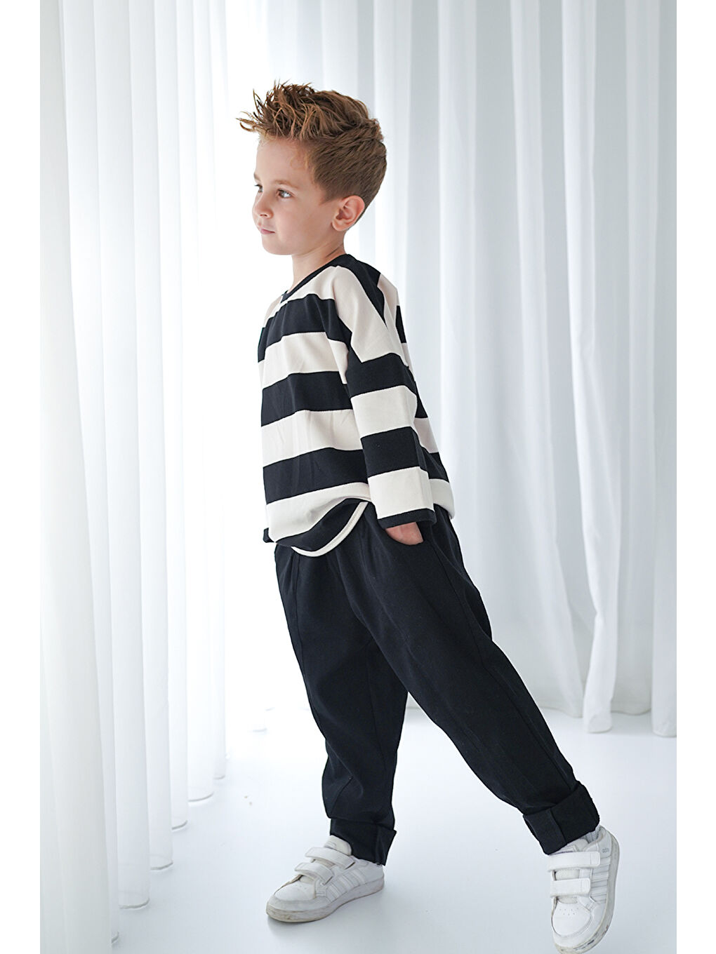 Catz Kids Kahverengi 2'li Paket %100 Pamuk Gabardin Carrot Pantolon ( Kahve&Siyah ) - 3