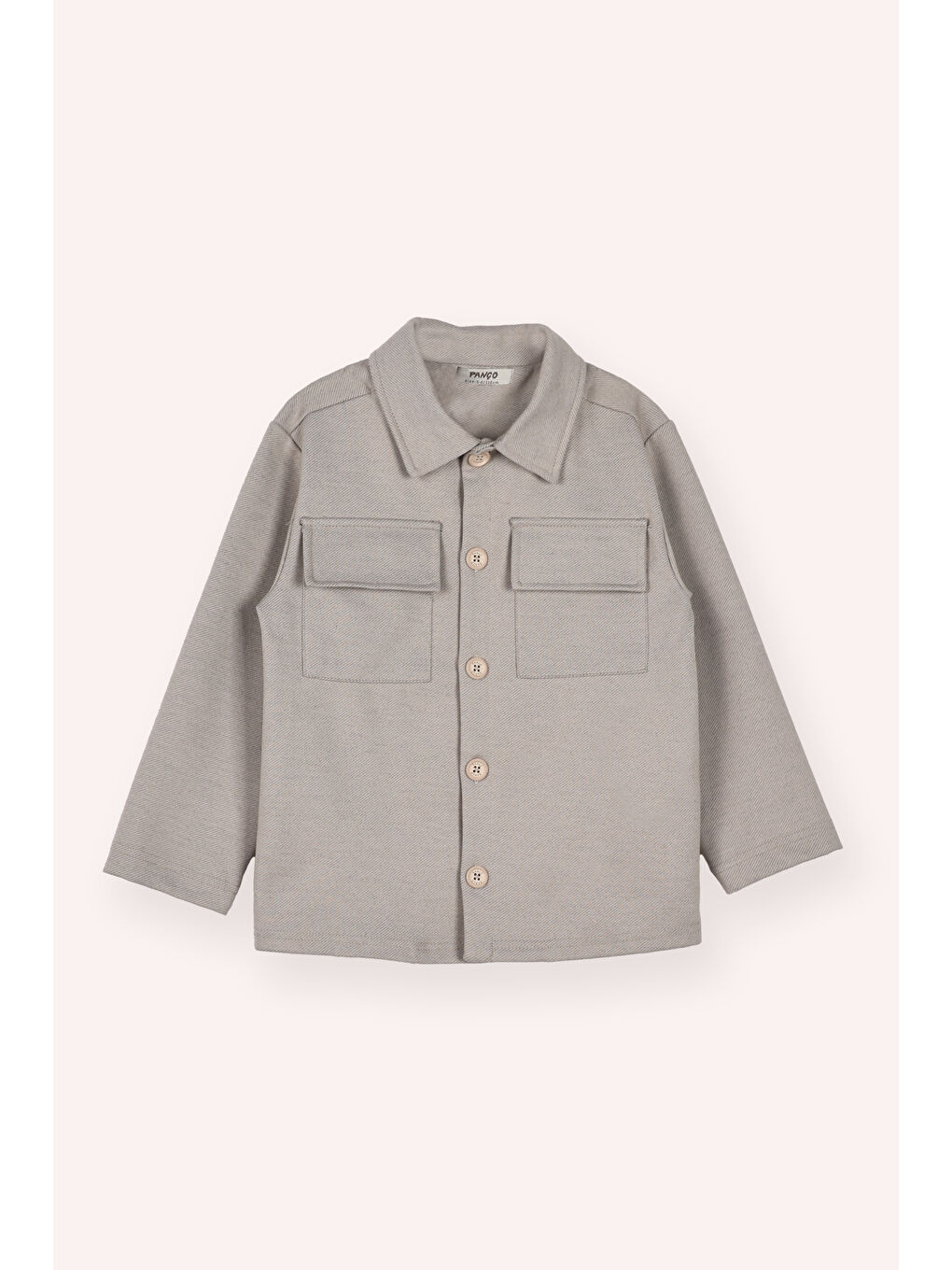 Bej Erkek Çocuk Patı Düğmeli Cepli Yumuşak Dokulu Taş Ceket