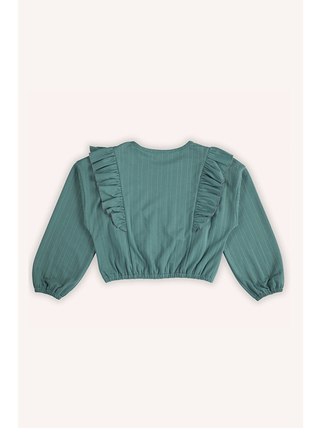 Kız Çocuk Beli Lastikli Yeşil Bluz-3