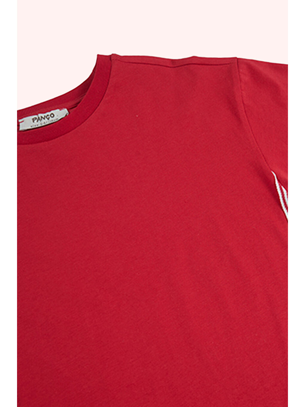 Erkek Çocuk Yanları Şerit Detaylı Kırmızı Tişört-3