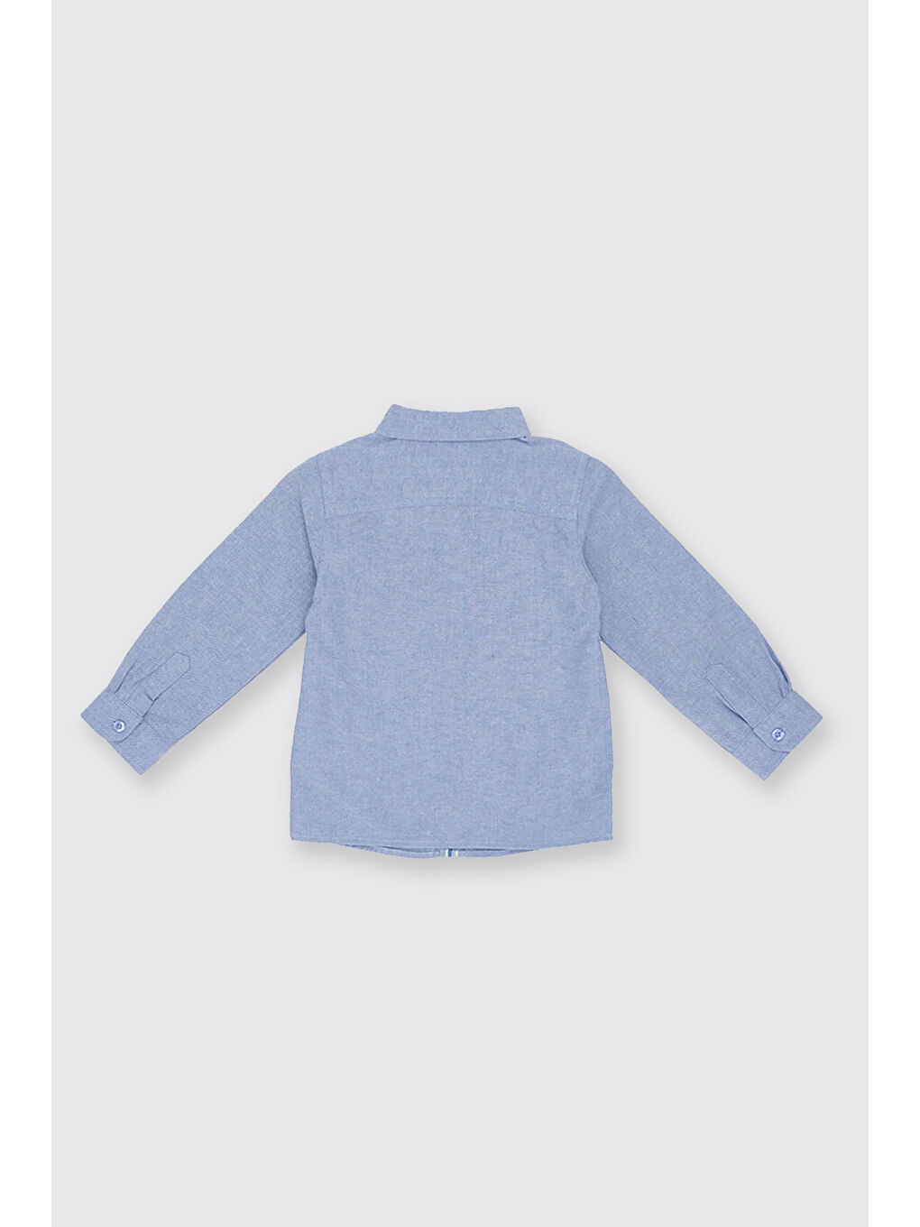 Erkek Bebek Mavi Oxford Gömlek-1