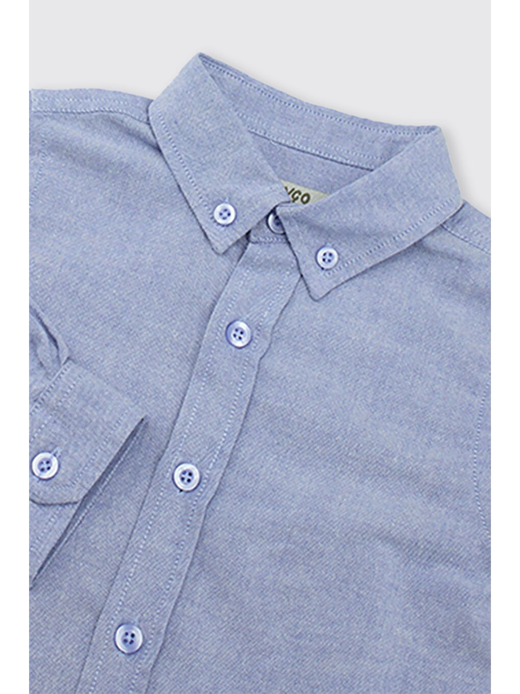 Erkek Bebek Mavi Oxford Gömlek-2