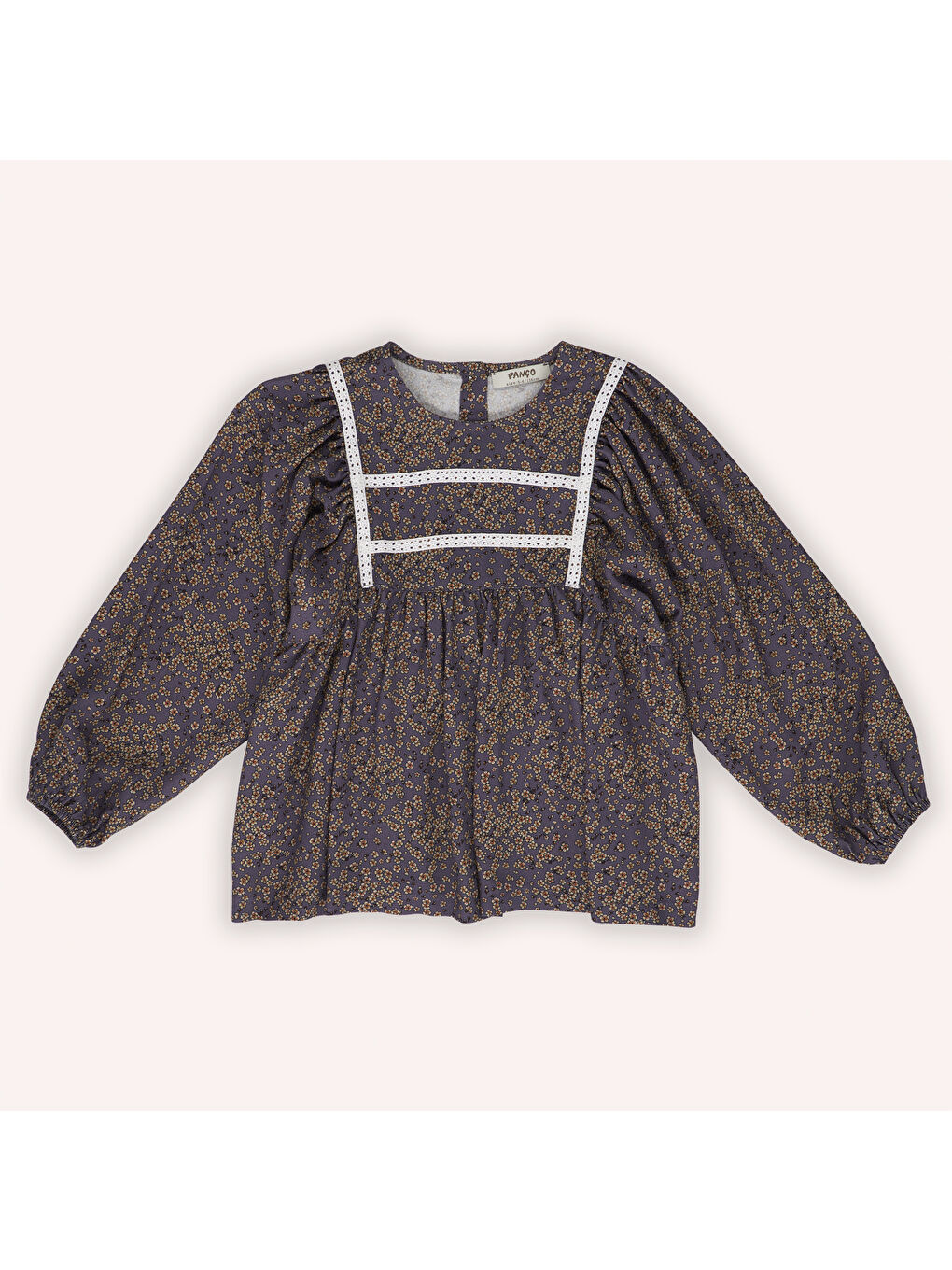 Kız Çocuk Desenli Mor Elbise-3