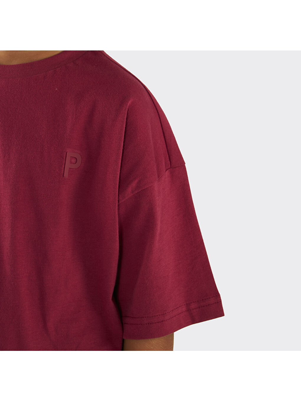 Unisex Çocuk Kısa Kollu Bordo Tişört-4