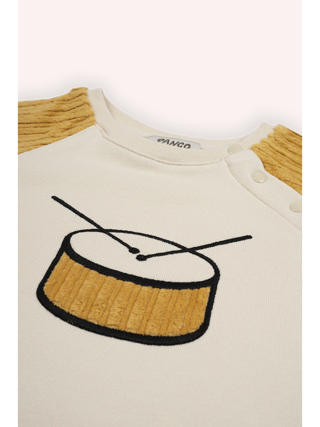 Erkek Bebek Nakışlı Reglan Kollu Bej Sweatshirt-2