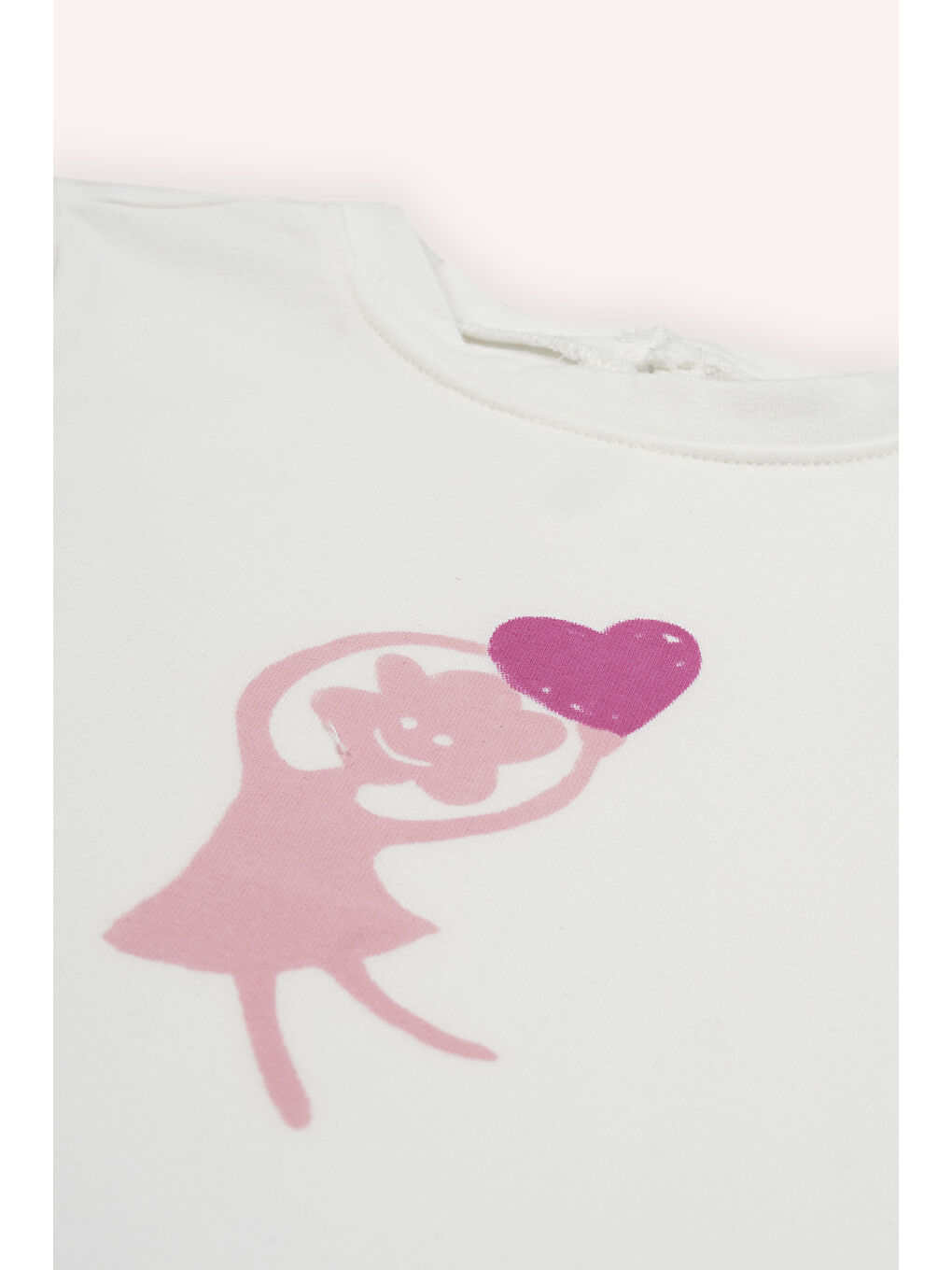 Kız Bebek Ekru Uzun Kollu Tişört-1