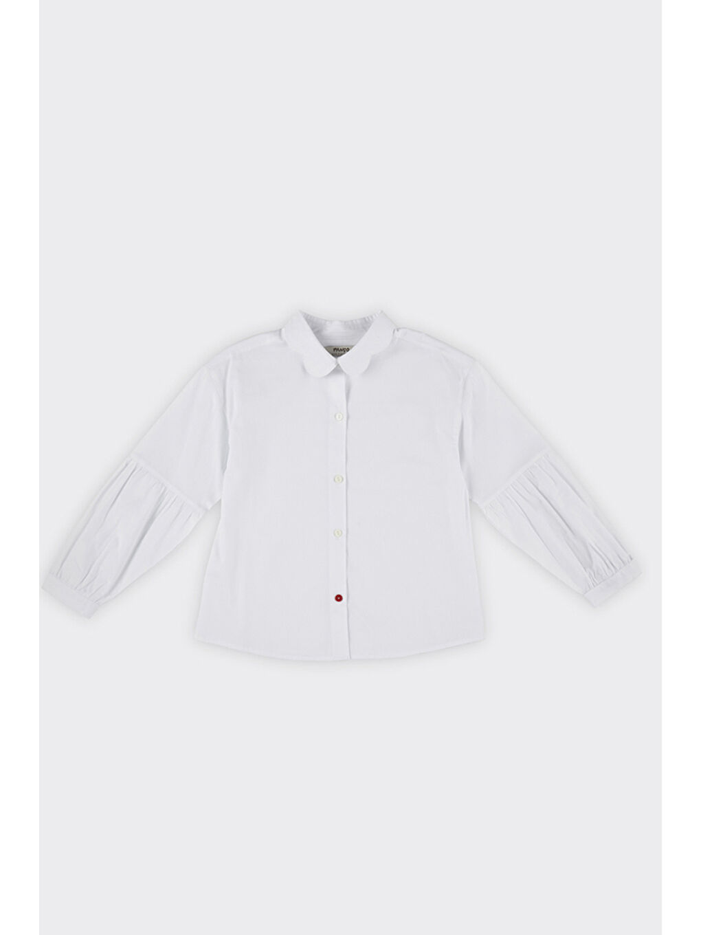 Kız Çocuk Yakası Dilim Detaylı Beyaz Gömlek-1