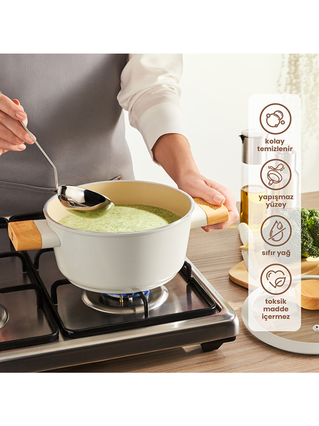 Beyaz Swiss Crystal Derin Tencere 20 cm-7