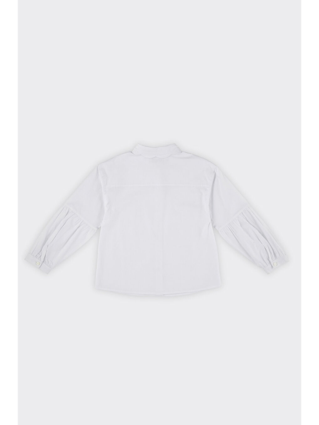 Kız Çocuk Yakası Dilim Detaylı Beyaz Gömlek-2