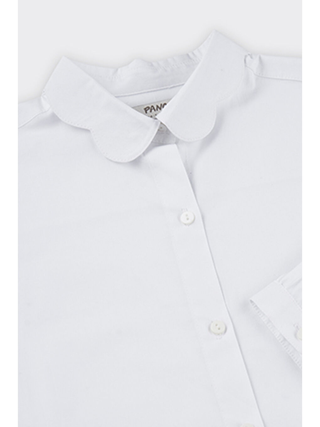 Kız Çocuk Yakası Dilim Detaylı Beyaz Gömlek-3