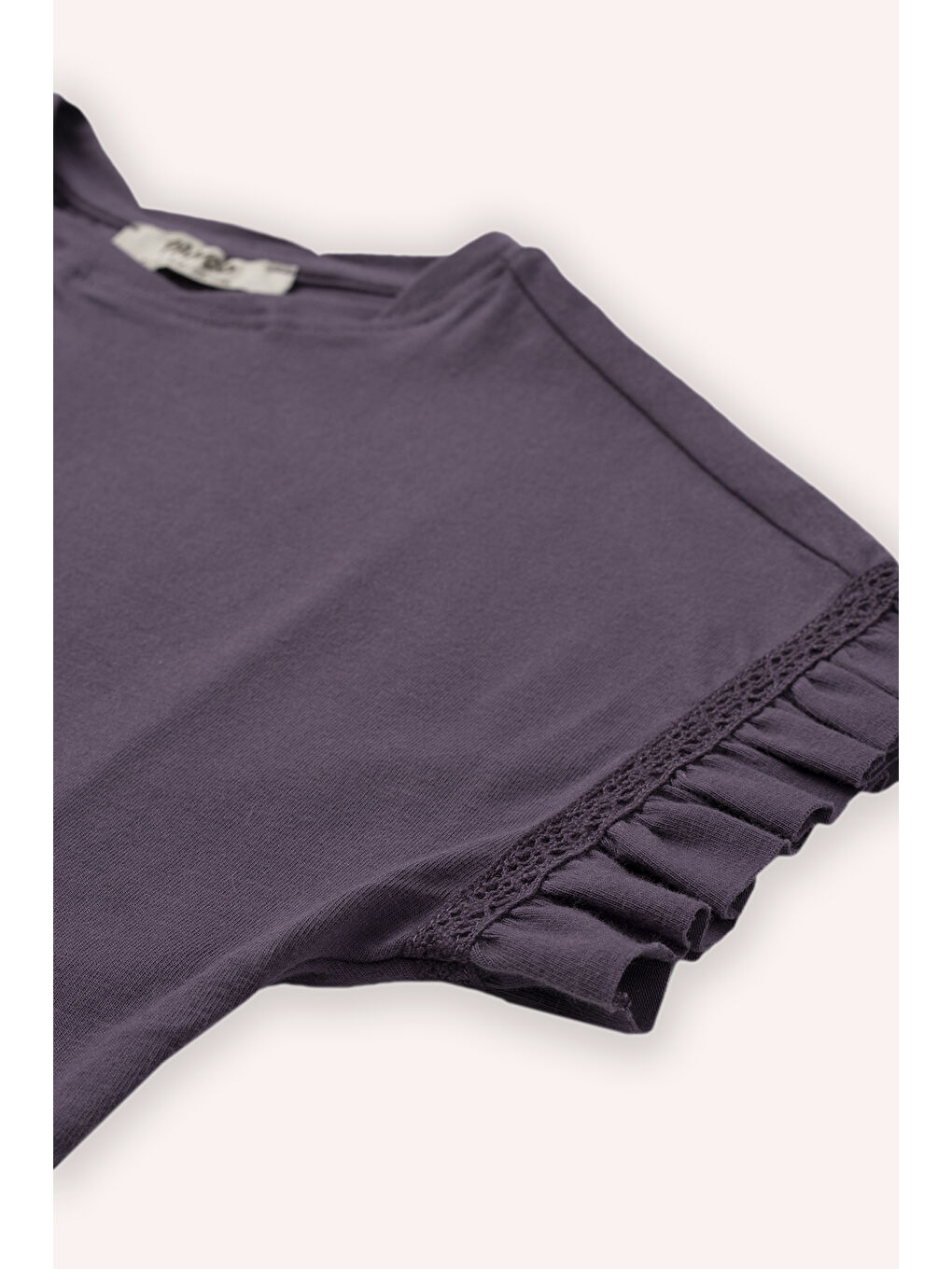 Kız Çocuk Mor Kısa Kollu Tişört-2
