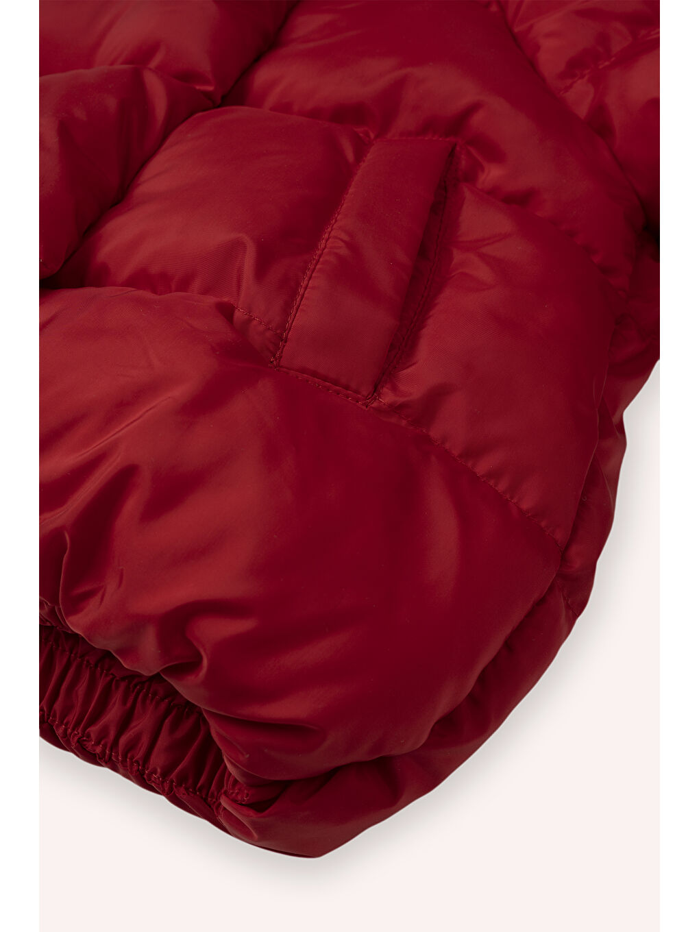 Kız Çocuk Kapitoneli Kırmızı Mont-2