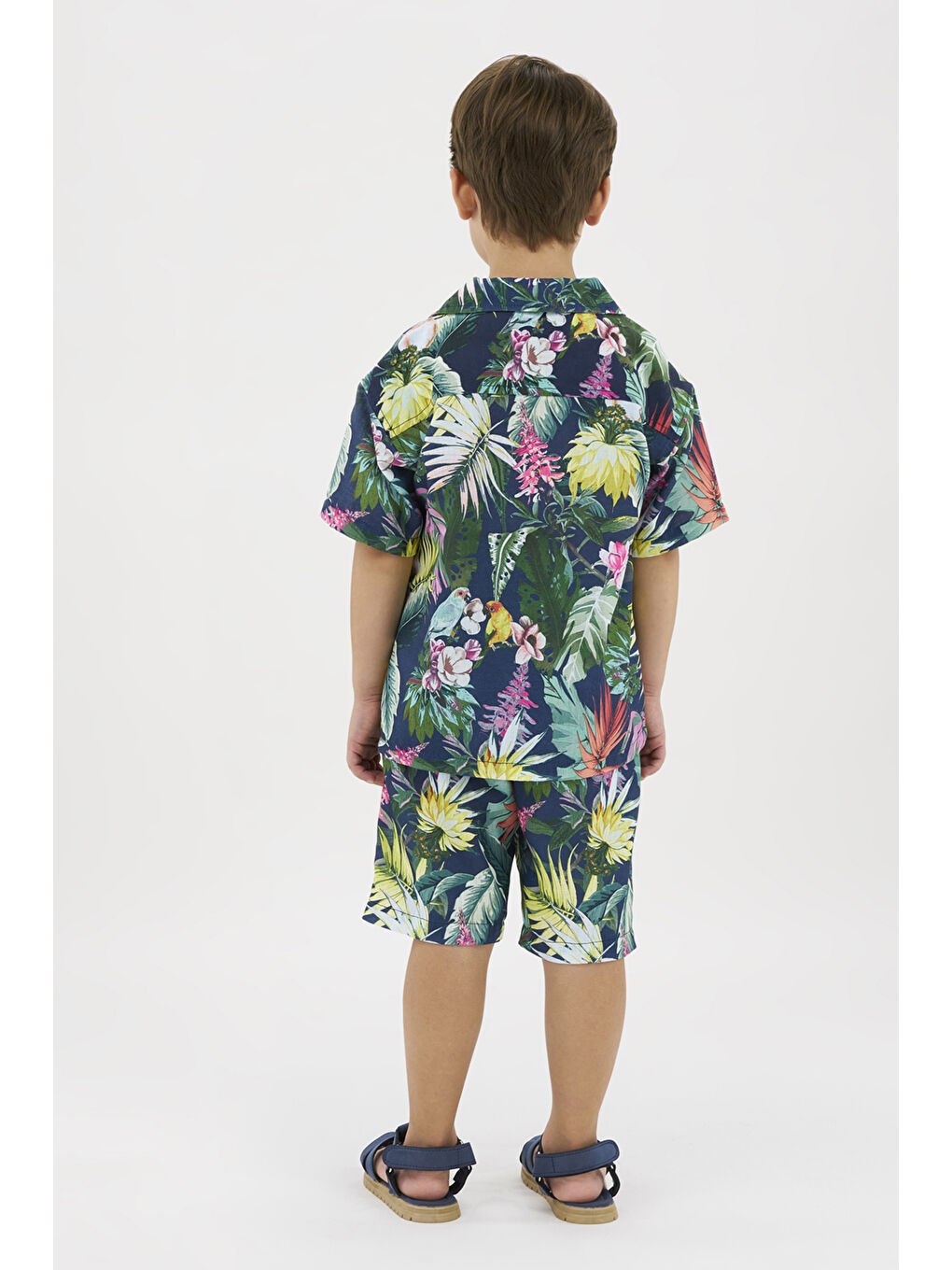 Erkek Çocuk Desenli Lacivert Şort-1