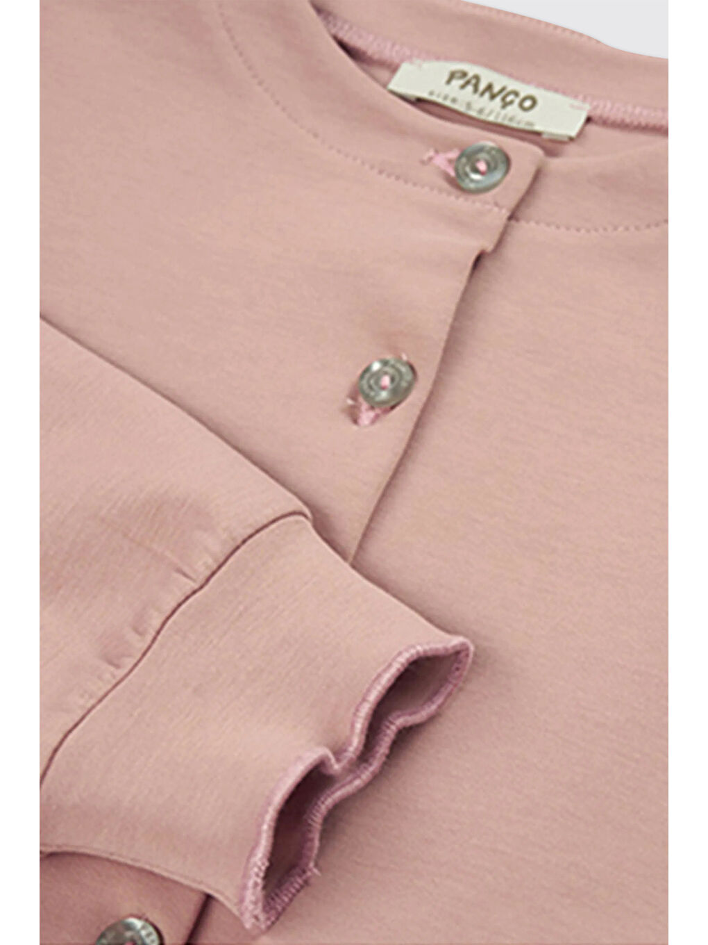 Pembe Kız Çocuk Düğmeli Gül Rengi Hırka-4