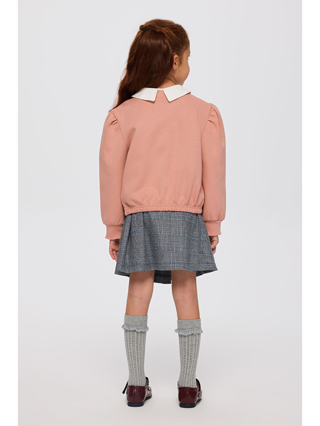 Pembe Kız Çocuk Düğmeli Gül Rengi Hırka-6