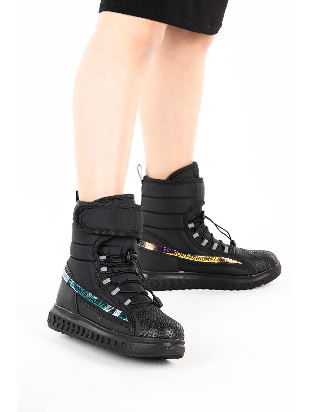 Siyah Günlük Cırtlı Kadın Kar Bot Ayakkabı Twg 920