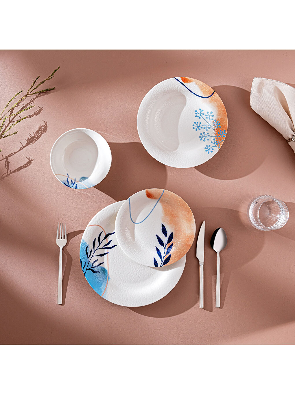 Beyaz Sunrise 24 Parça Yuvarlak 6 Kişilik Yemek Takımı-4