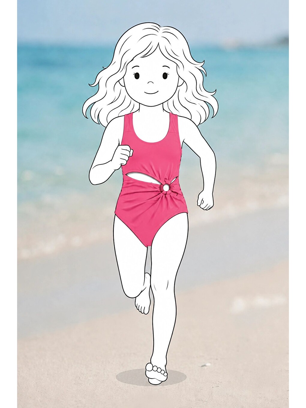 Lila Halka Detaylı Cut-Out Kız Çocuk Mayokini-2