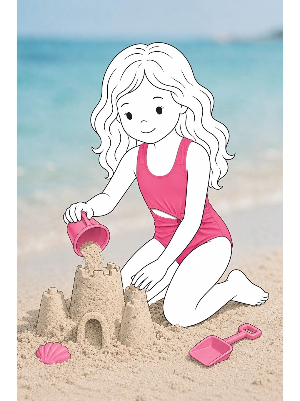 Lila Halka Detaylı Cut-Out Kız Çocuk Mayokini-4