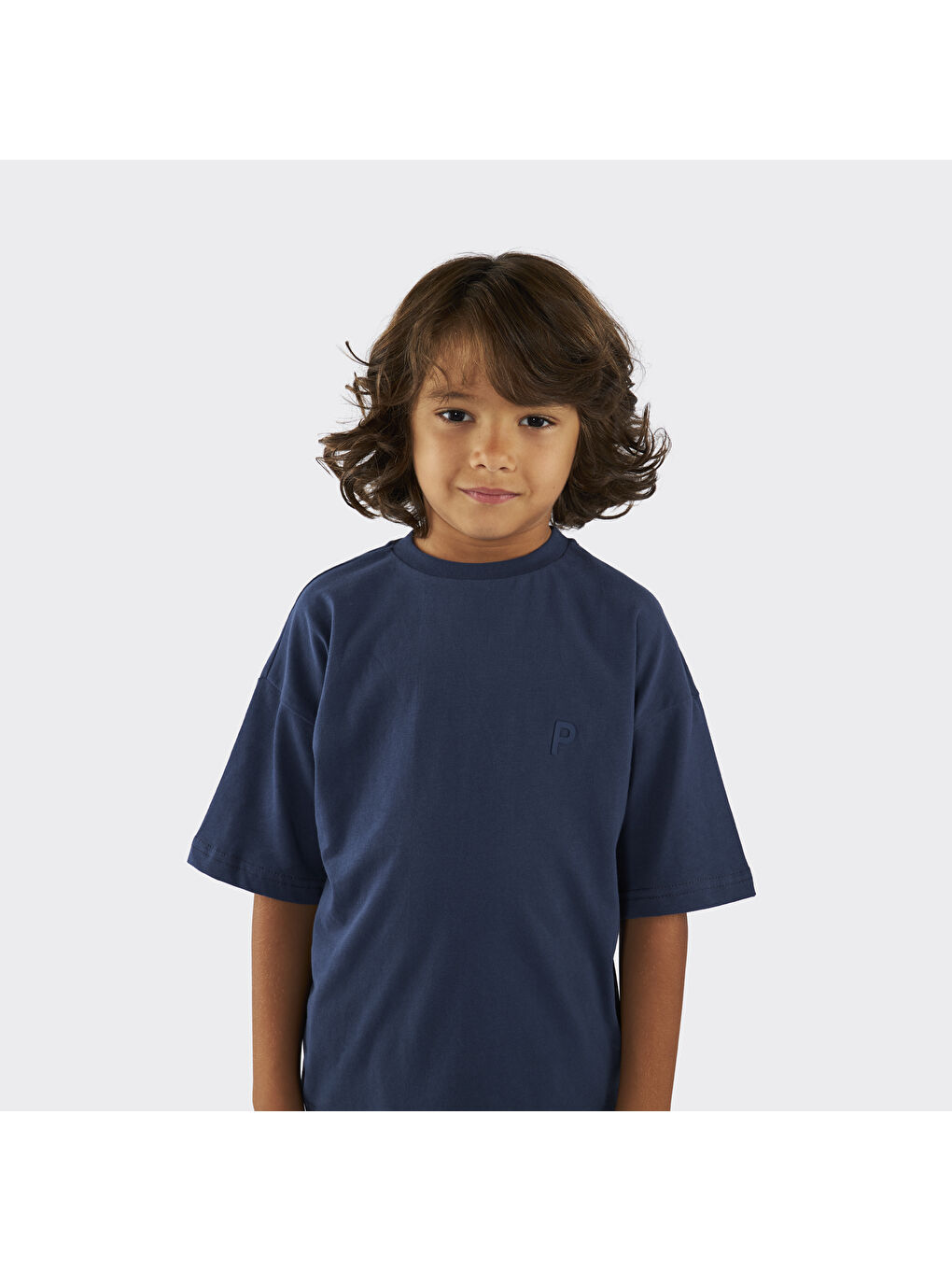 Unisex Çocuk Kısa Kollu Lacivert Tişört-3