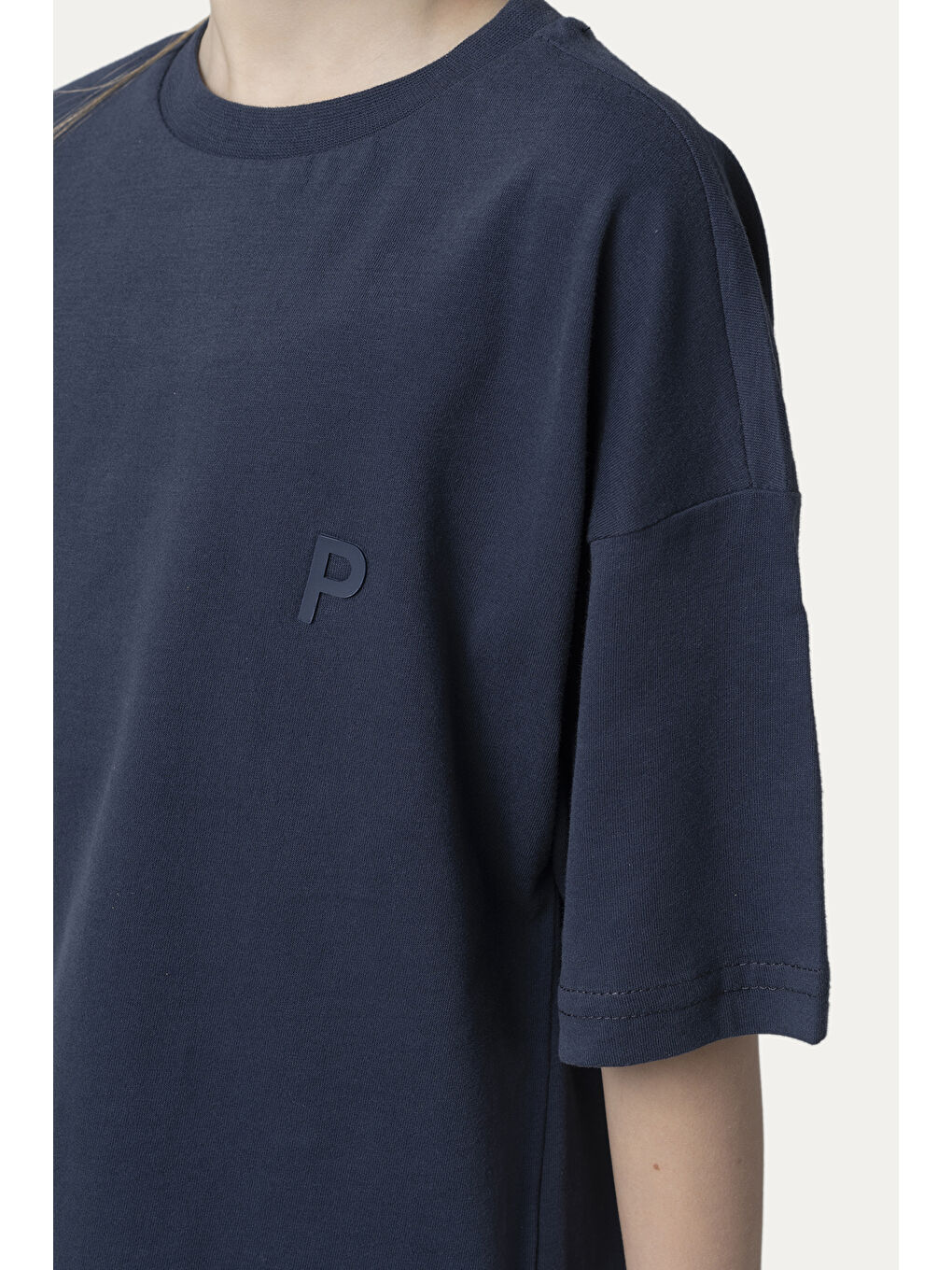 Unisex Çocuk Kısa Kollu Lacivert Tişört-6