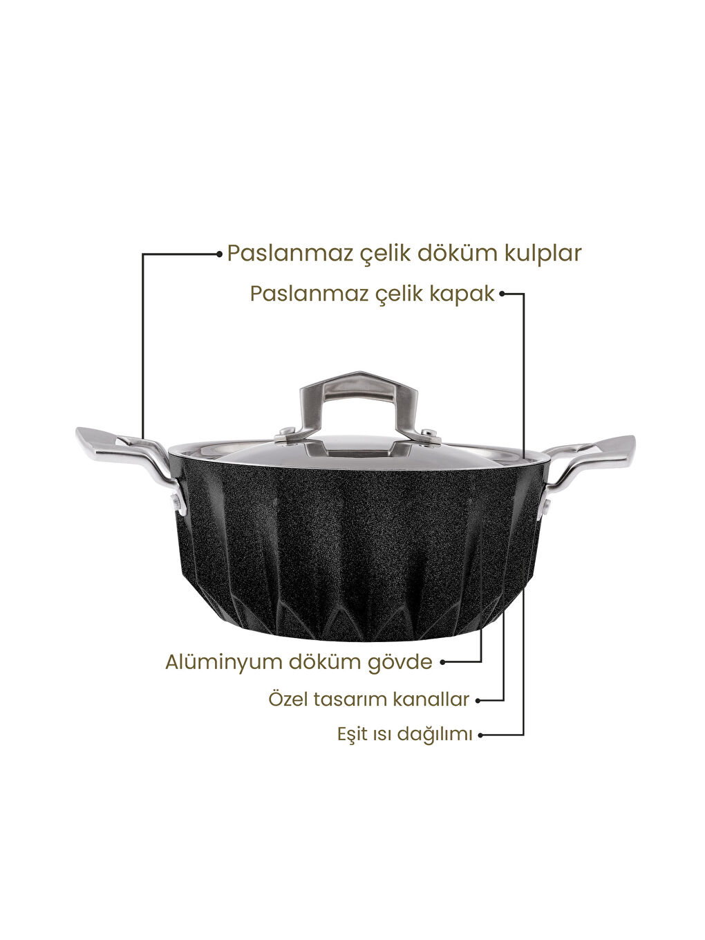 Siyah Diagon 20 cm Derin Tencere-8